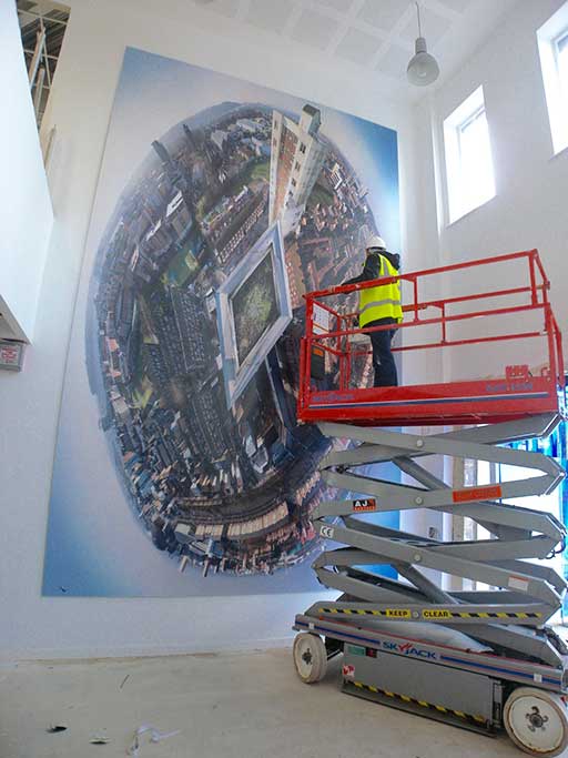 Large format printed art installation